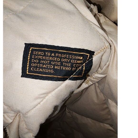 Vintage Eddie Bauer Beige Quilted Down Filled Duster Robe Size S - Picture 10 of 13